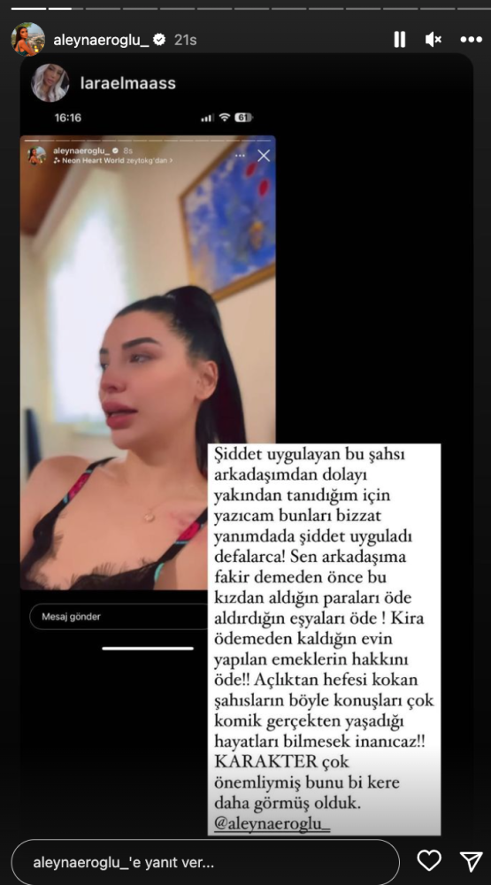 aleyna eroglu ndan batuhan karadeniz ve siddet aciklamasi bu ilk degil